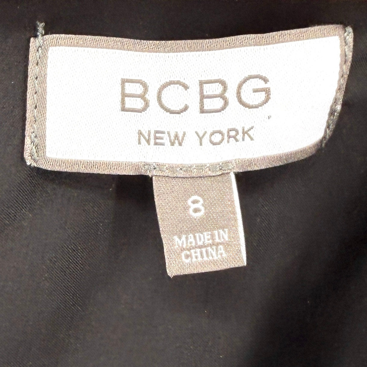 BCBG Black Satin Floral Jacquard Empire Waist Slip Dress