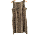 Vintage 90s CDC Petites Brown Snake Animal Print Sheath Mini Dress