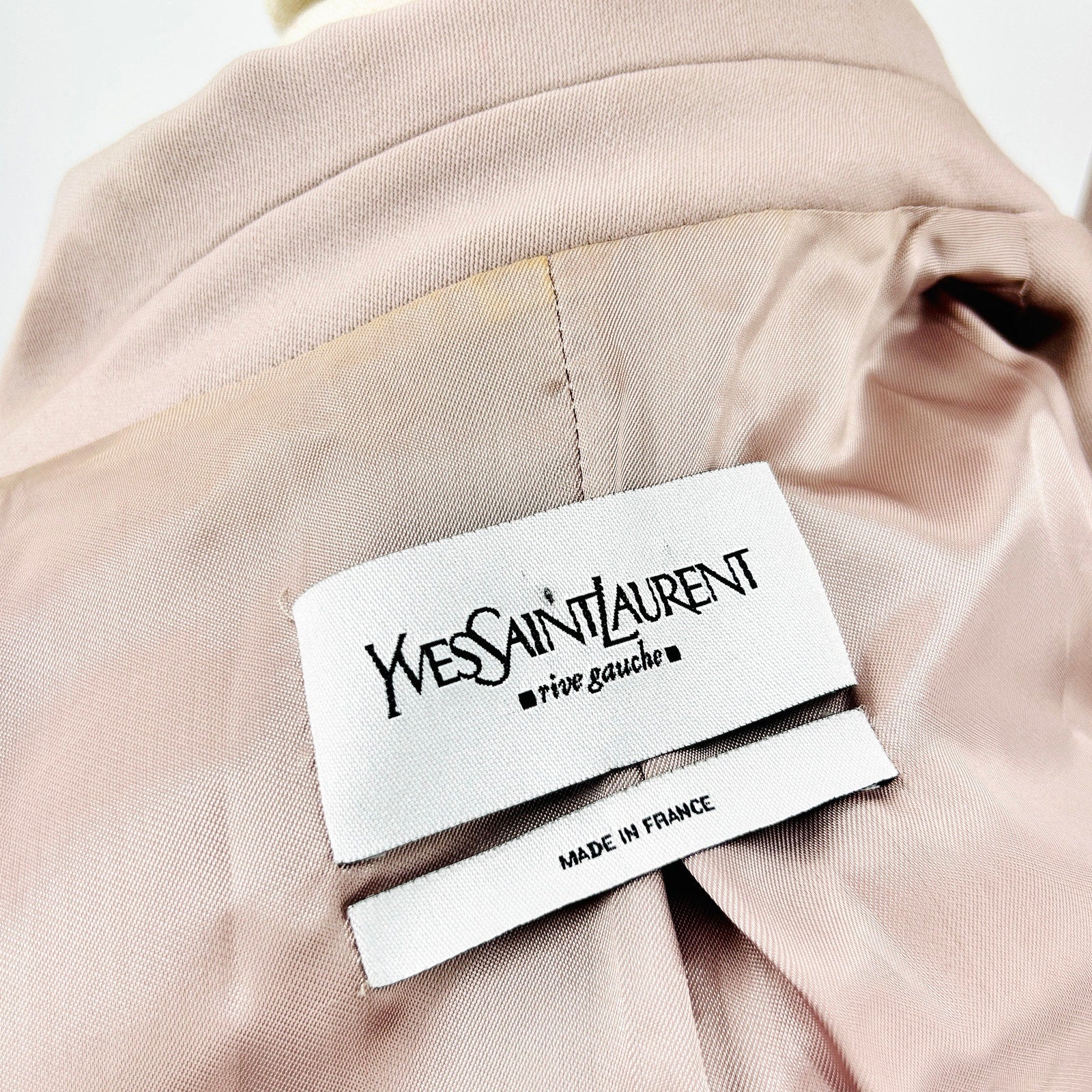 Vintage 90s Yves Saint Laurent Rive Gaunche Mauve Wool Blazer Trouser Power Suit