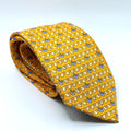 Pierre Cardin Yellow 100% Silk Whale Novelty Print Tie