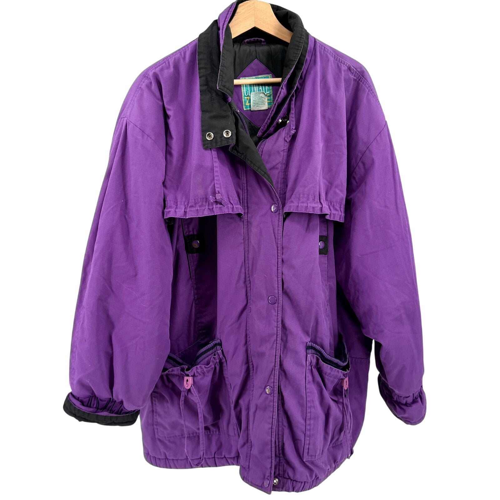 Vintage 90s Climate Zone Purple Oversized Parka Puffer Coat