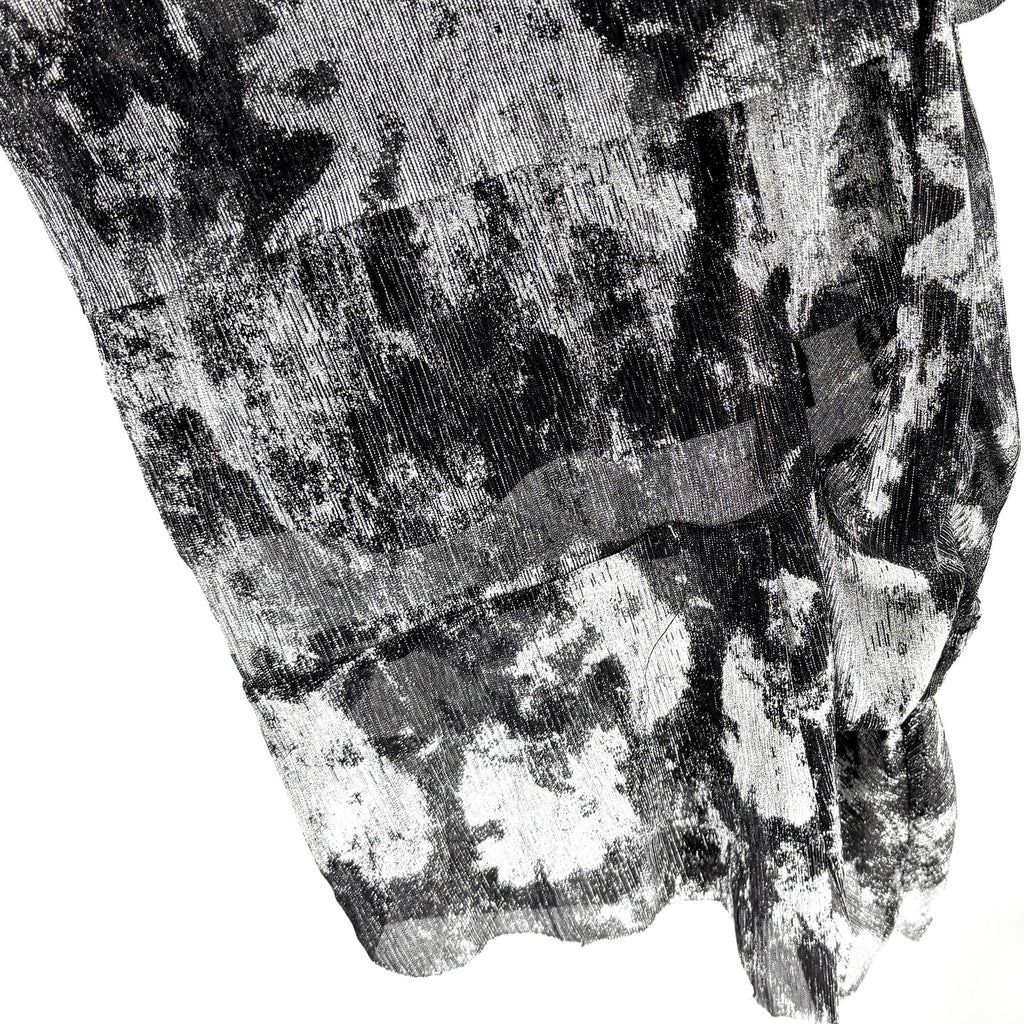 Vintage Y2K Samuel Dong Black Silver Maximalist Tiered Wide Leg Cropped Pants