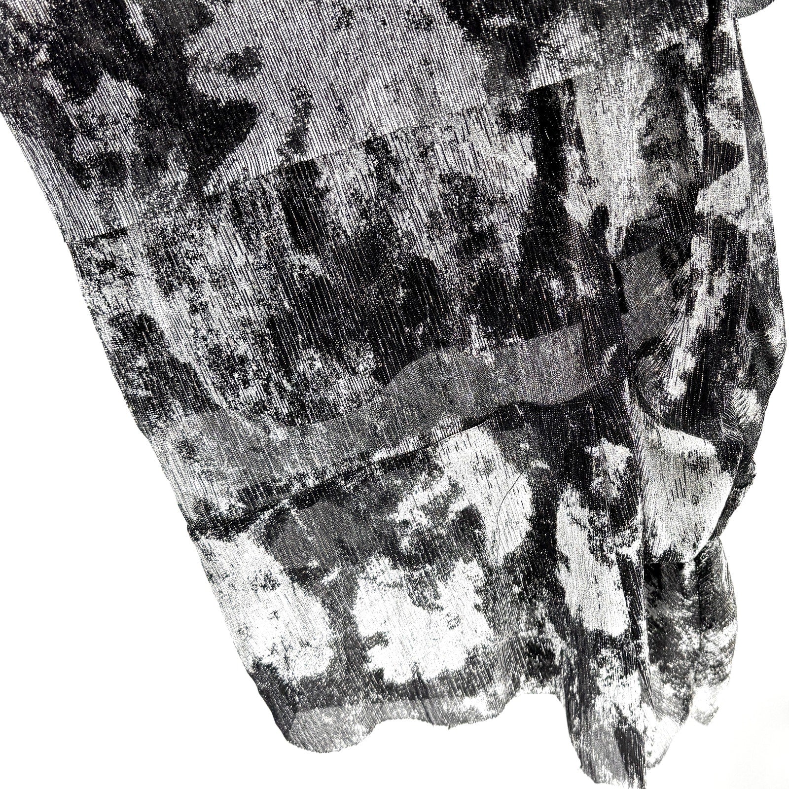 Vintage Y2K Samuel Dong Black Silver Maximalist Tiered Wide Leg Cropped Pants