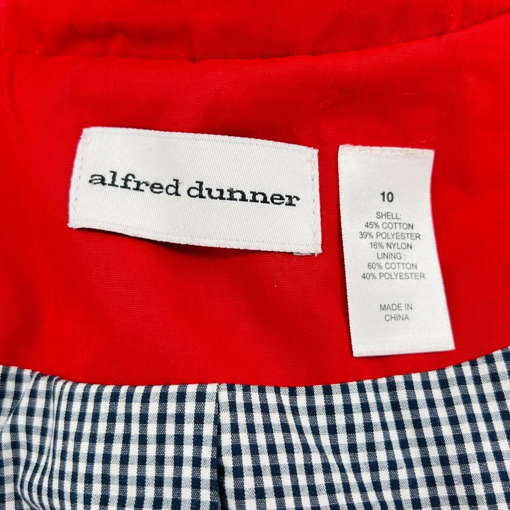 Alfred Dunner Red Navy Preppy Nautical Toggle Closure Jacket