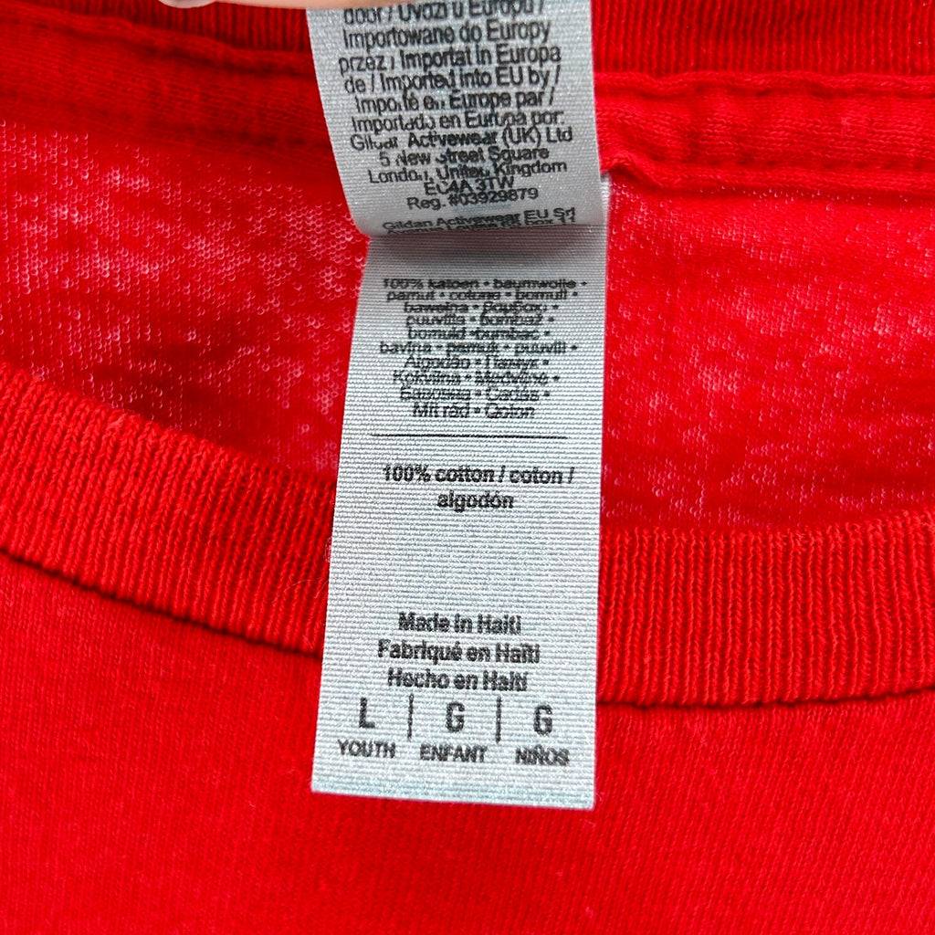 Y2K Miami Dade Police Red Drug Free Graphic 100% Cotton T-Shirt
