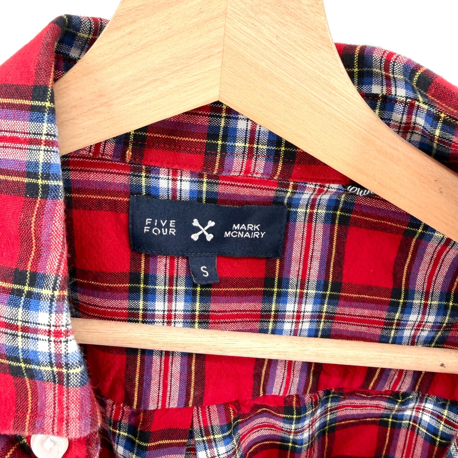 Five Four Mark McNairy Red Plaid 100% Cotton Heavyweight Button Down Shirt
