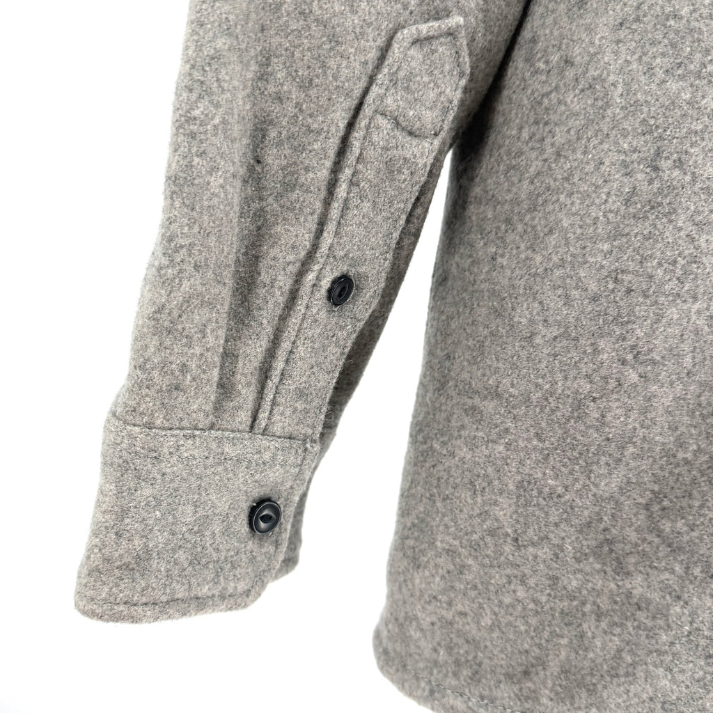 Nordstrom Gray Utility Minimalist Fleece Lined Button Front Shirt Jacket