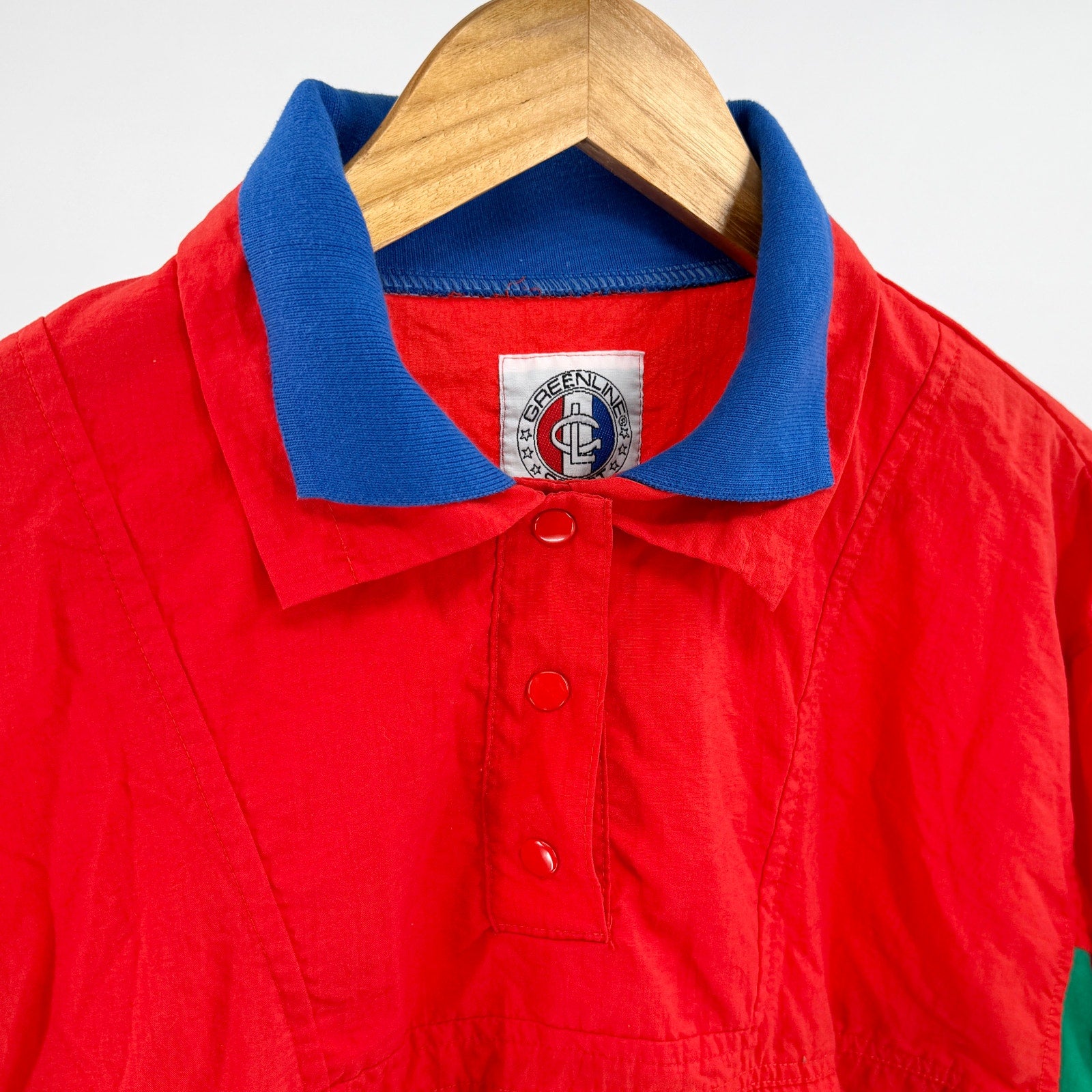 Vintage 90s Greenline Sport Colorblock Primary Colors Pullover Windbreaker