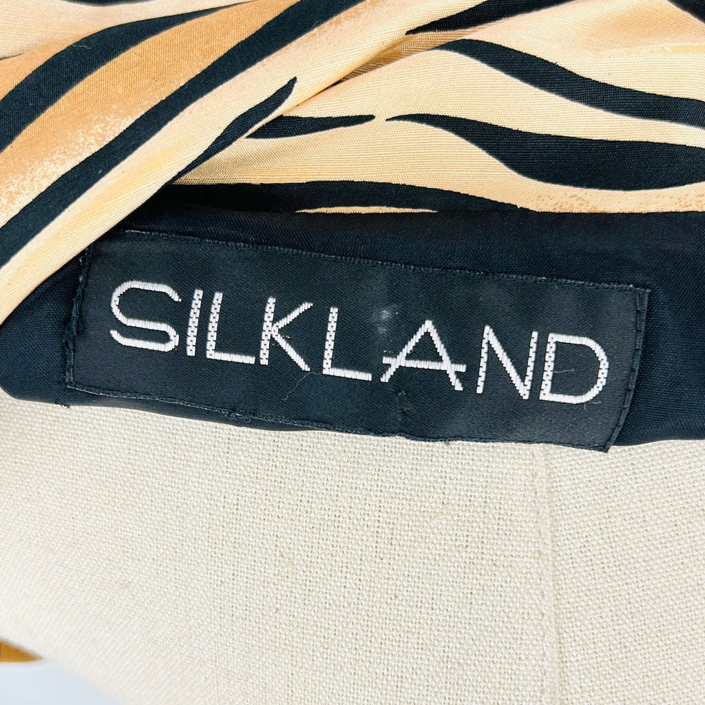 Vintage Y2K Silkland Tiger Stripe Animal Print Silk Jacket