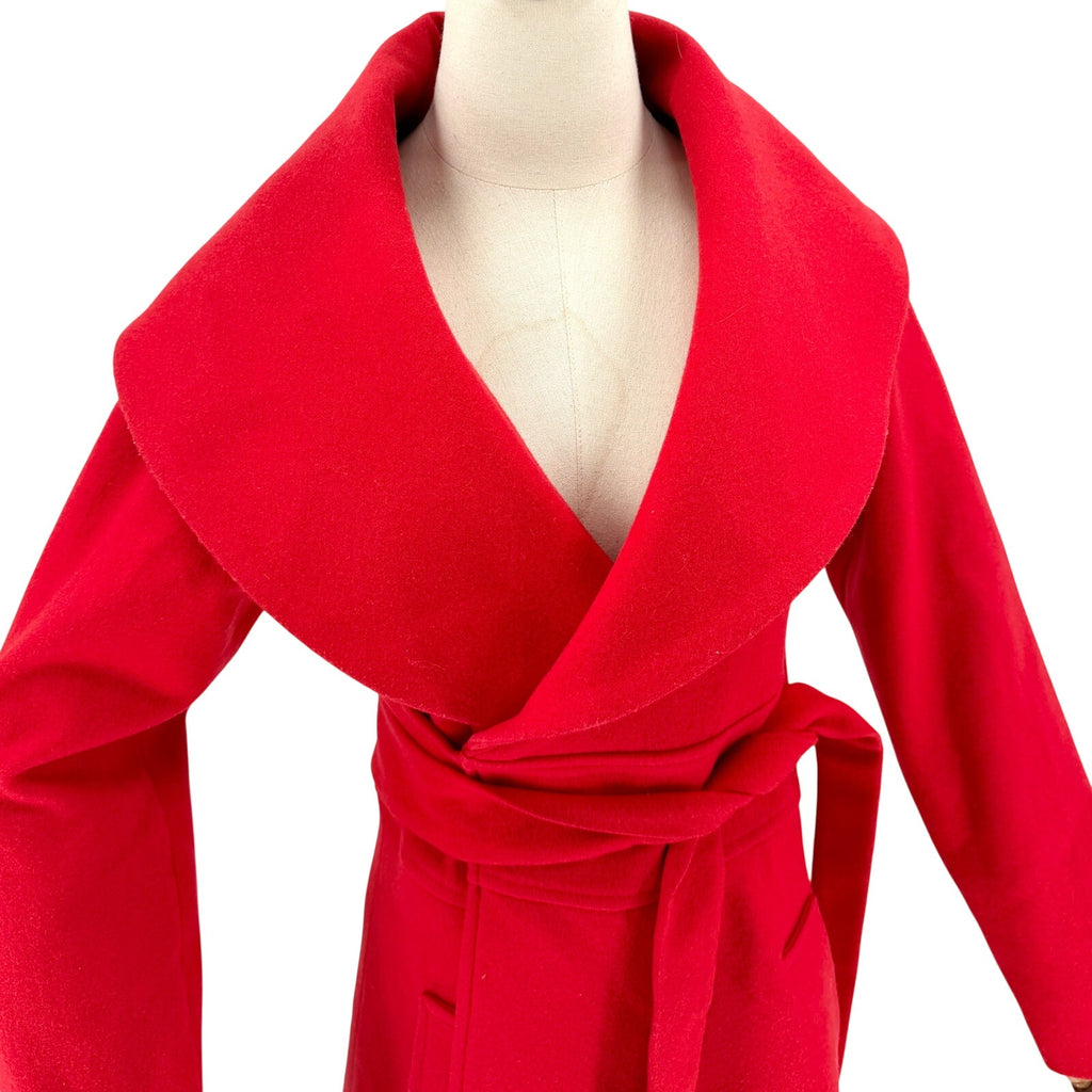 Vintage Y2K SiMilan Red 100% Wool Wrap Statement Overcoat