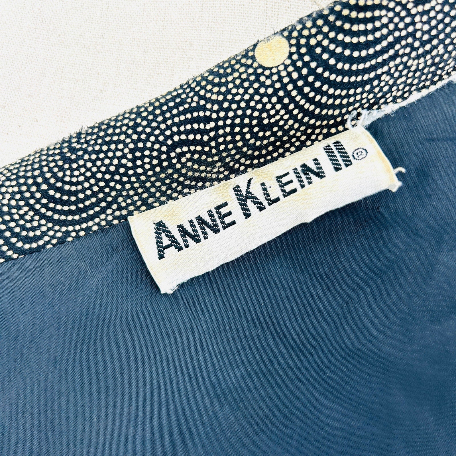Vintage 80s Anne Klein II Black Gold Polka Dot Oversized Blazer Jacket