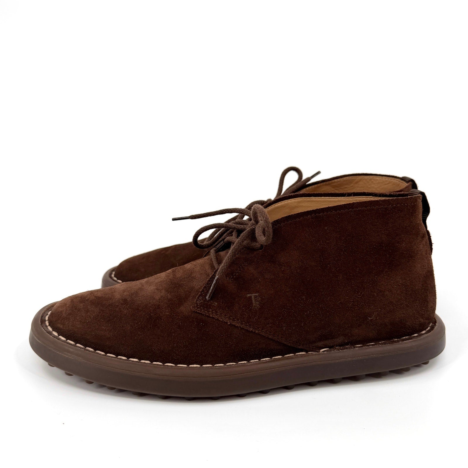 Tod’s Brown Suede Gommino Pebble Sole Chukka Desert Boots