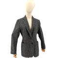 Vintage 90s Lauren Ralph Lauren Gray Speckled 100% Wool Academic Patch Blazer