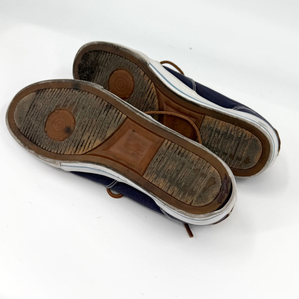 Polo Ralph Lauren Vaughn Navy Blue Leather Trim Pony Logo Sneakers
