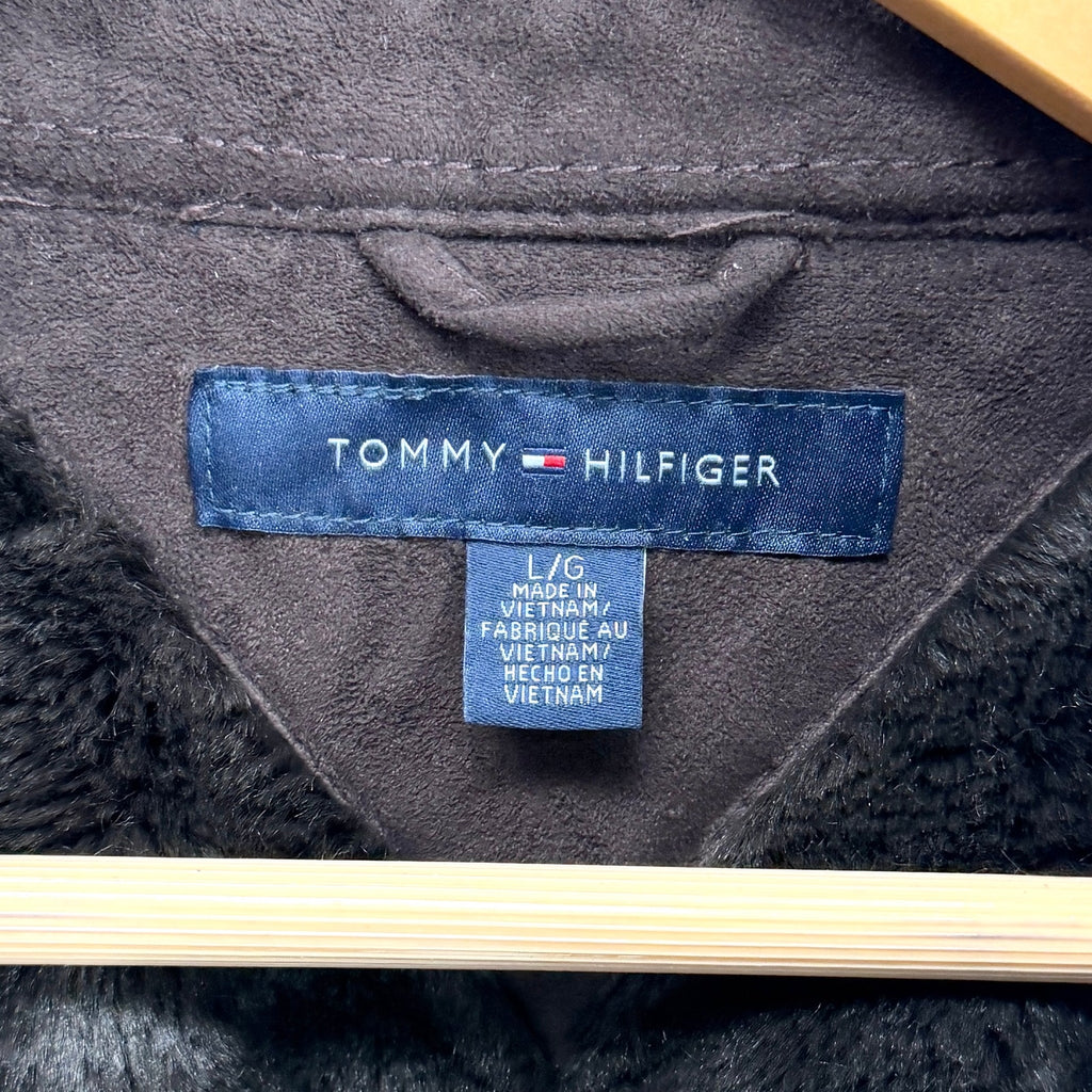 Tommy Hilfiger Chocolate Brown Faux Shearling Trucker Jacket