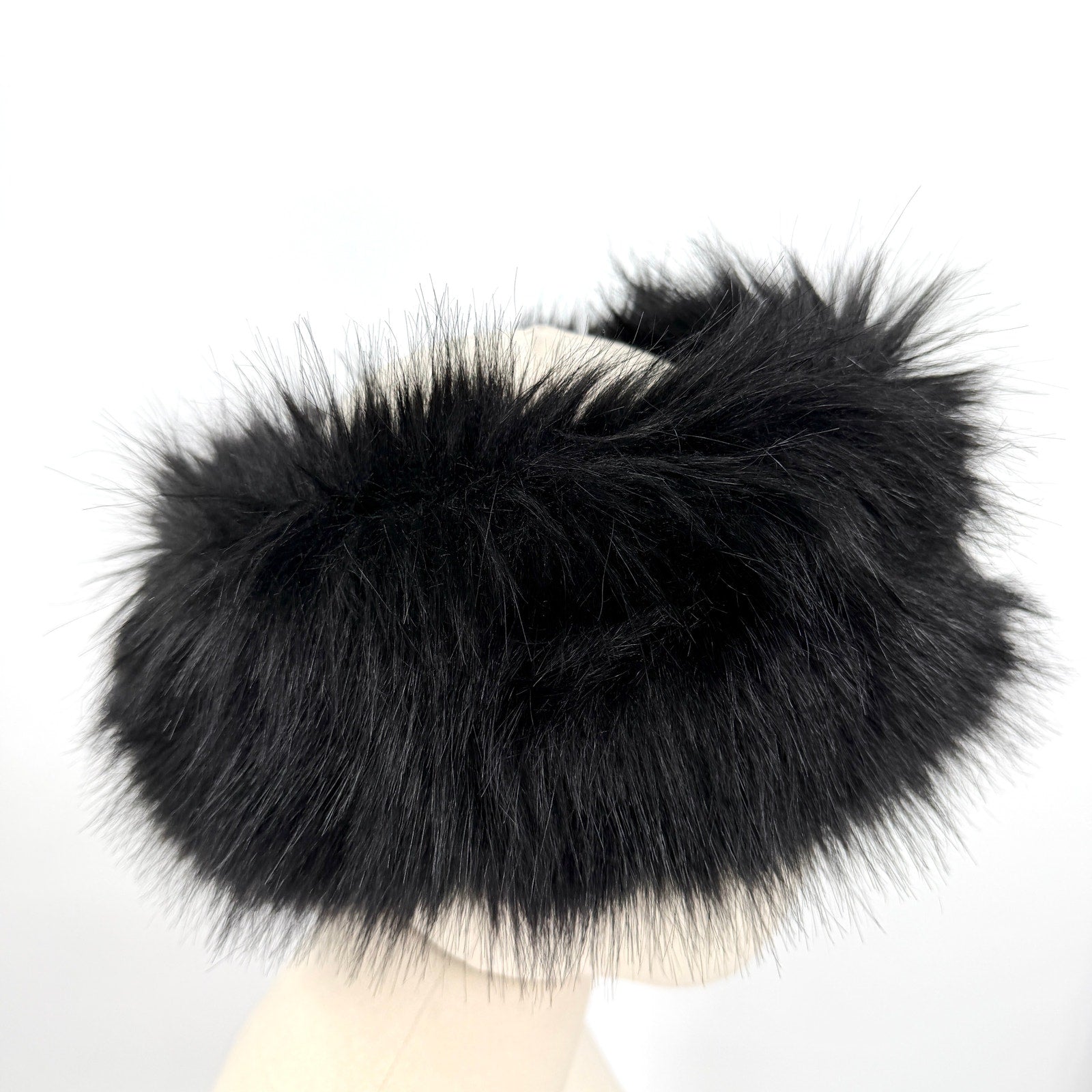 Black Faux Fur Cozy Winter Ski Headband