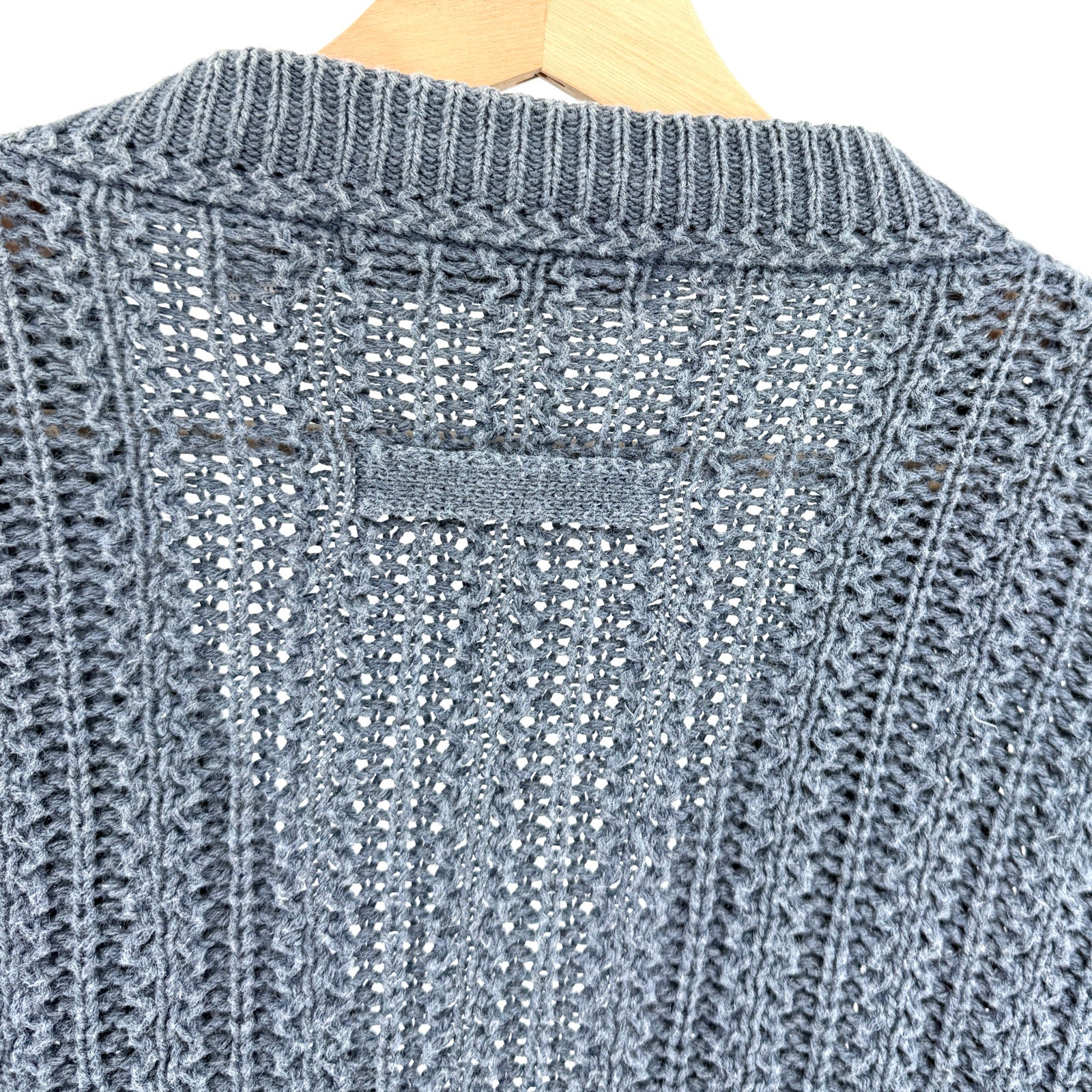 Vintage 90s Basix Fenn Wright Manson Indigo Grunge Chunky Cardigan Sweater