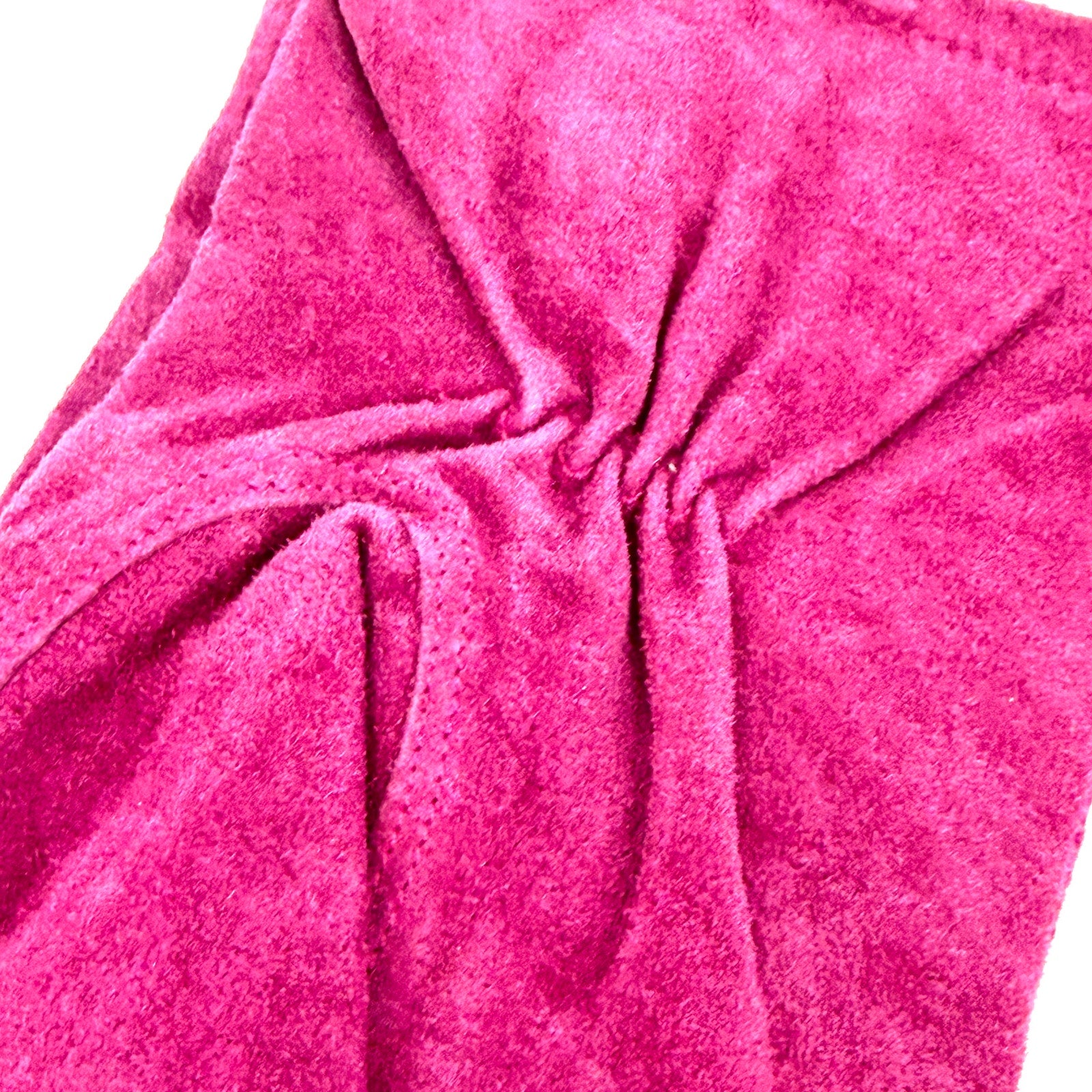 Vintage Y2K Magenta Pink Genuine Leather Suede Lined Gloves