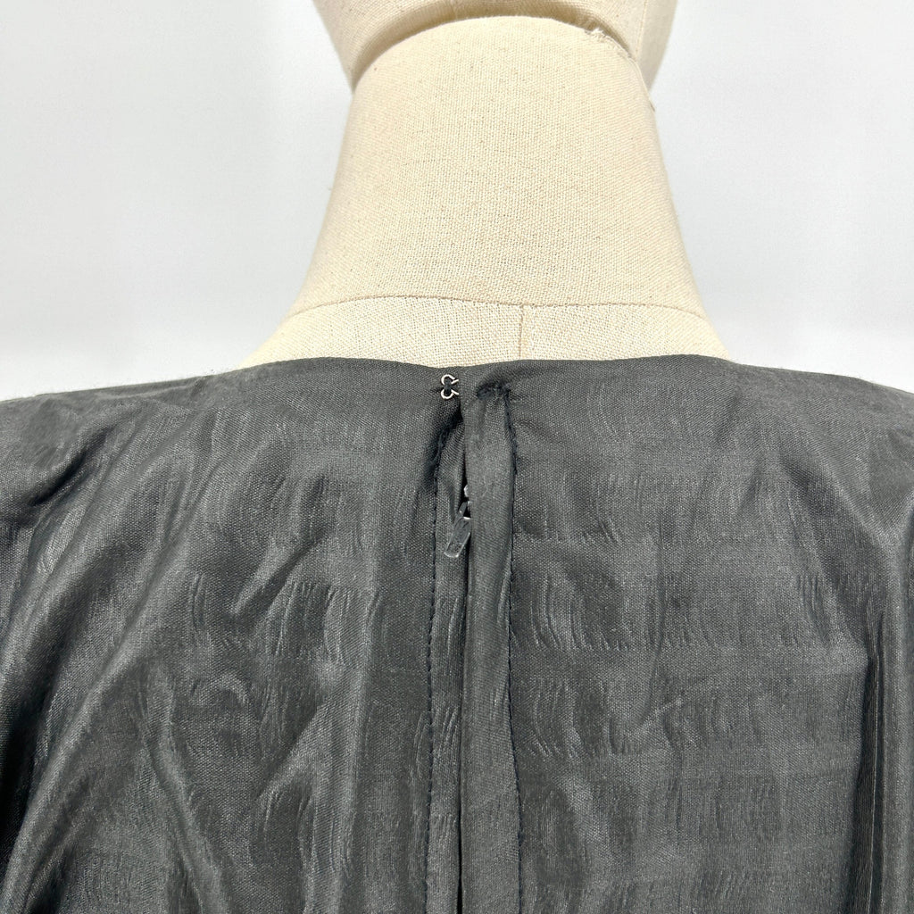 Handmade Black Coated Cotton Puff Sleeve Peplum Blouse