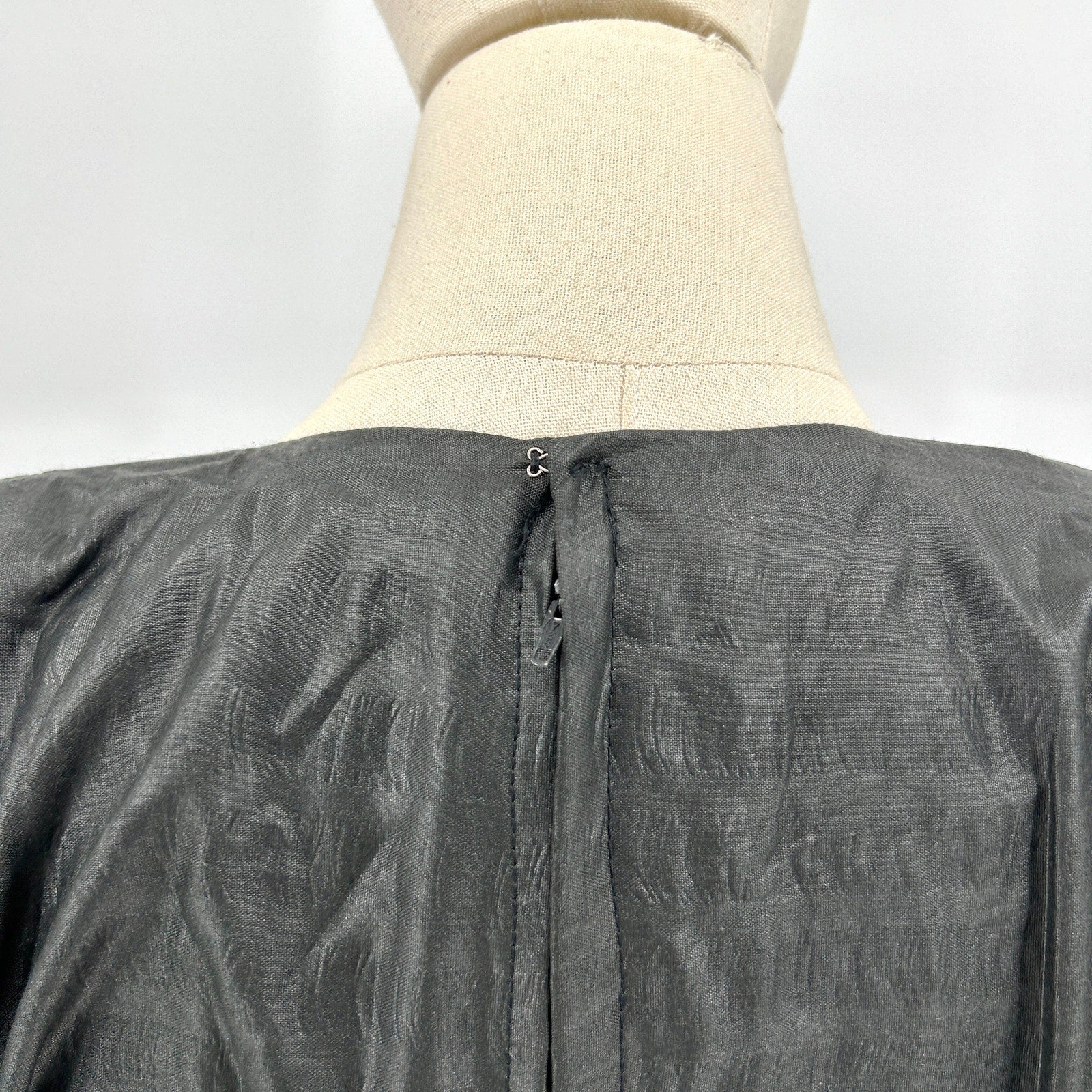 Handmade Black Coated Cotton Puff Sleeve Peplum Blouse