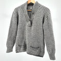 Vintage 90s Mitsuba Gray Striped 100% Wool Minimalist Sweater