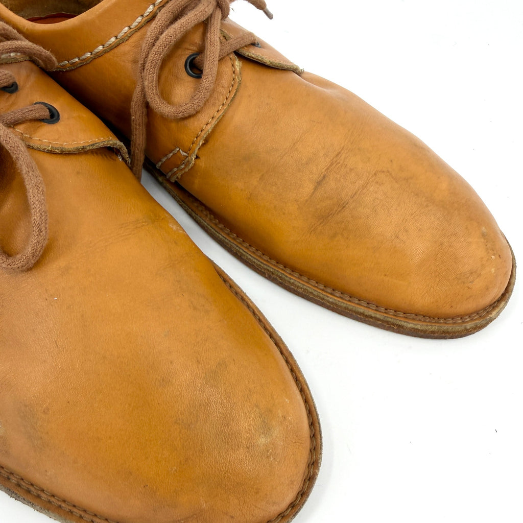 Vintage 80s Apache Ochre Tan Genuine Leather Lace Up Oxford Shoes