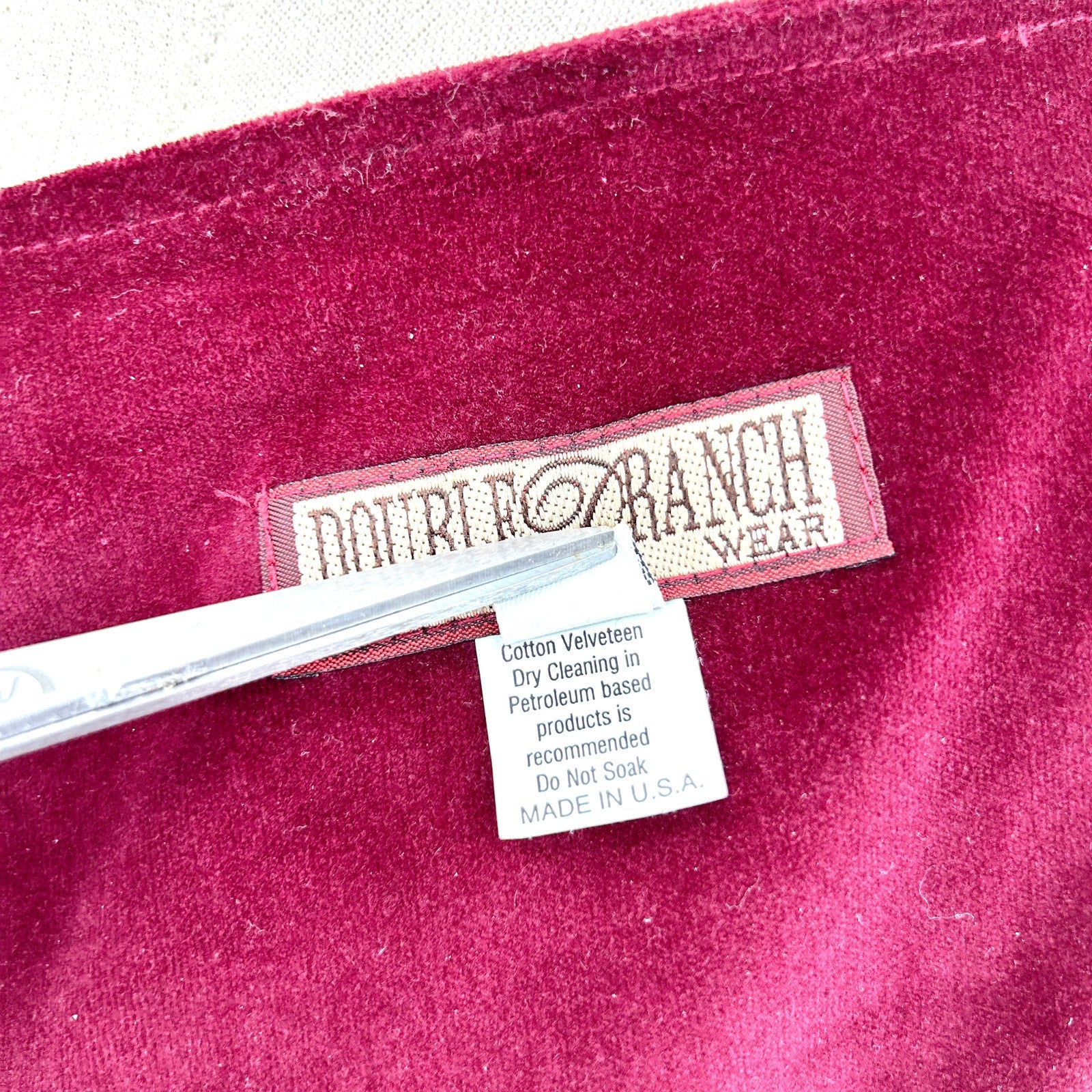 Vintage 90s Double D Ranch Burgundy Cotton Velvet Western Beaded Cropped Blazer