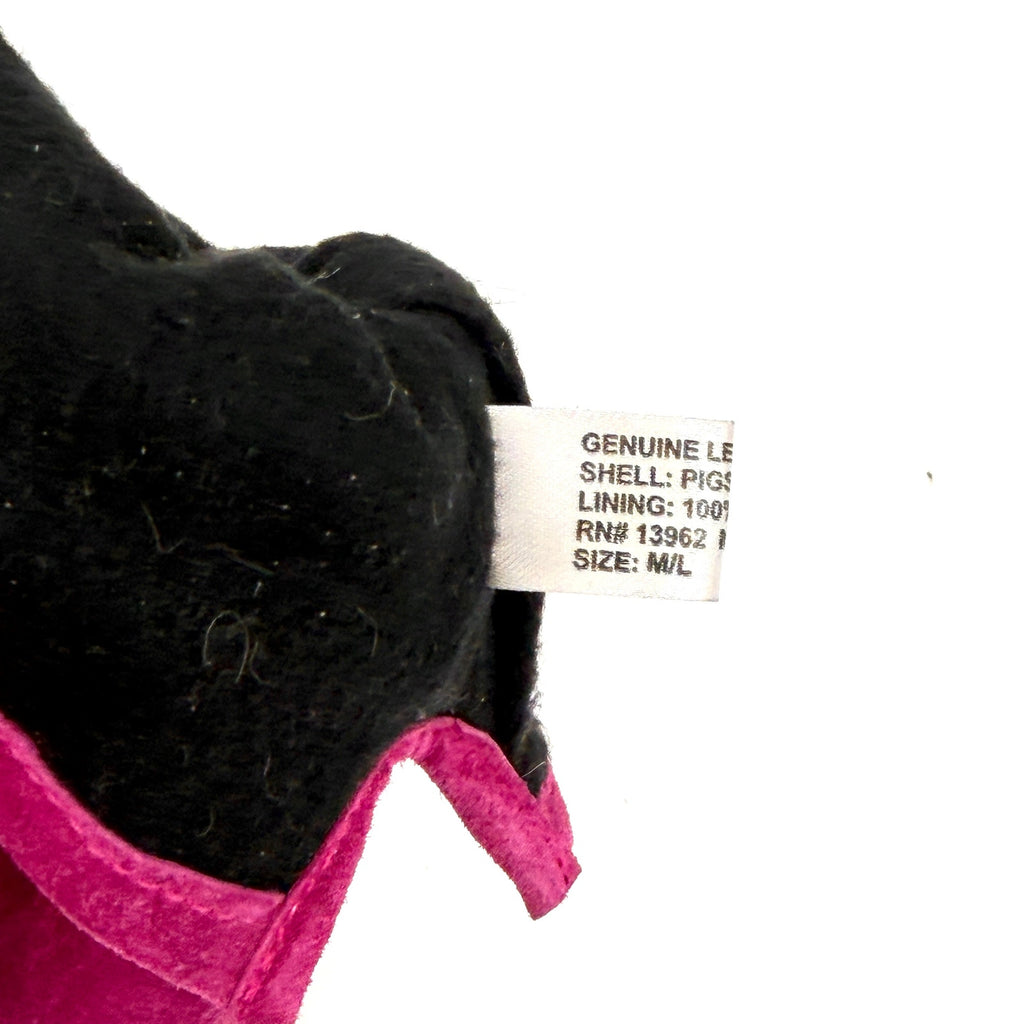 Vintage Y2K Magenta Pink Genuine Leather Suede Lined Gloves