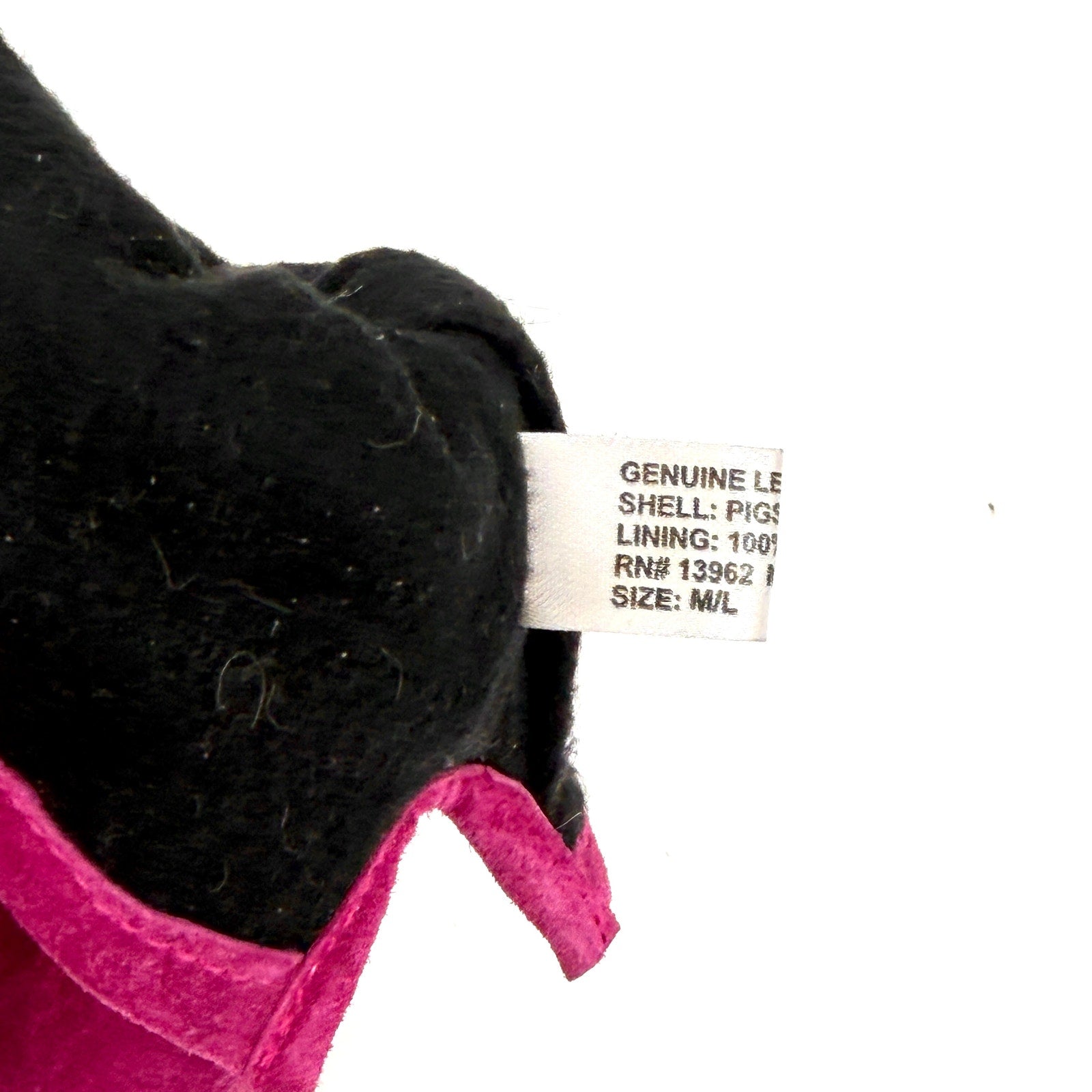 Vintage Y2K Magenta Pink Genuine Leather Suede Lined Gloves