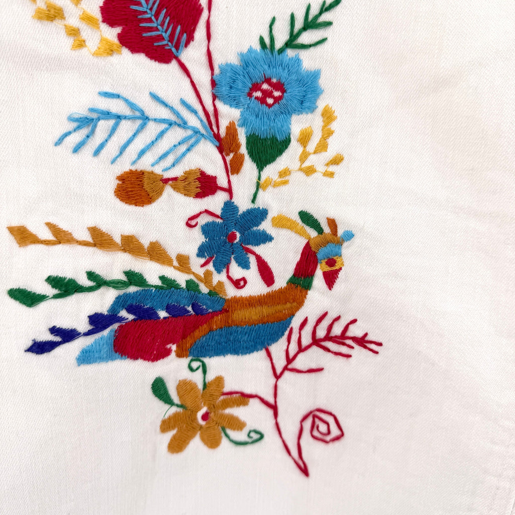 Vintage 90s Blassport Cream Floral Embroidered Denim Jacket