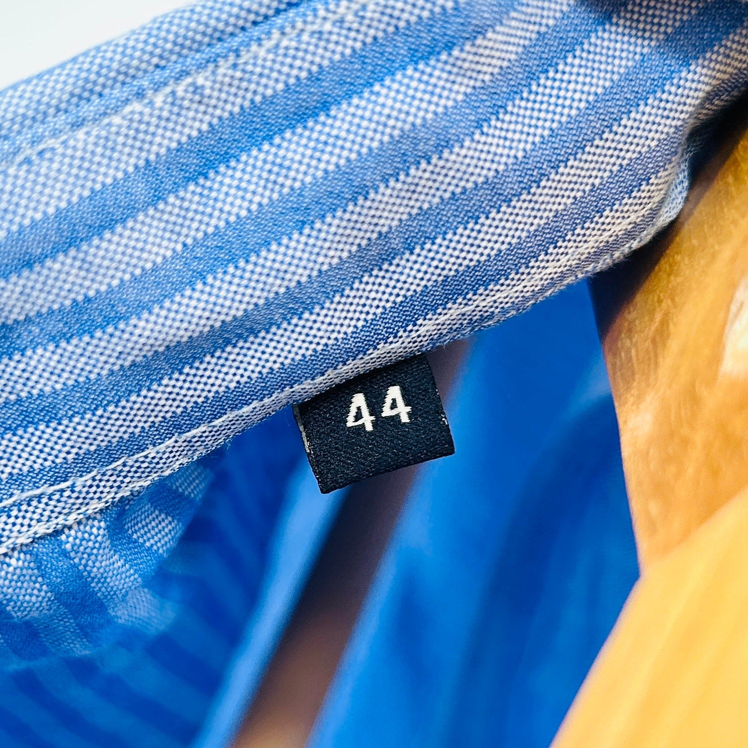 Rochas Blue White Thin Striped Cotton Button Down Dress Shirt