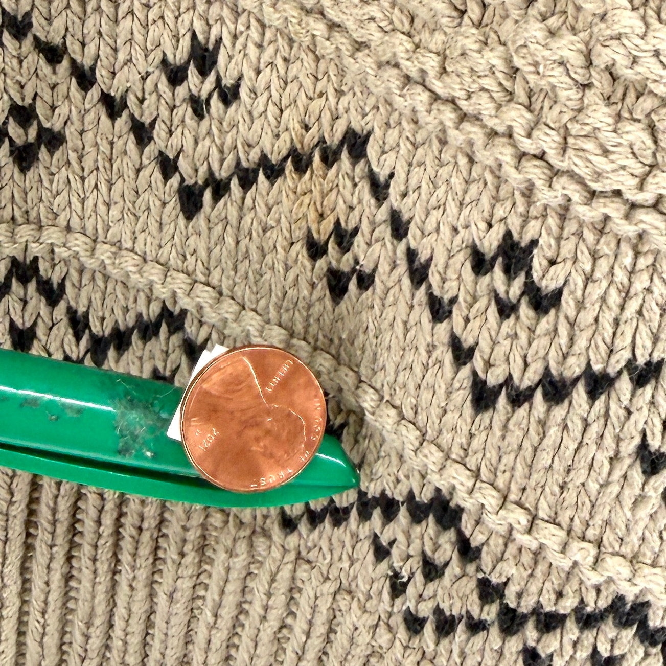 Vintage 90s Nick Danger Beige Black 100% Cotton Fair Isle Crewneck Knit Sweater