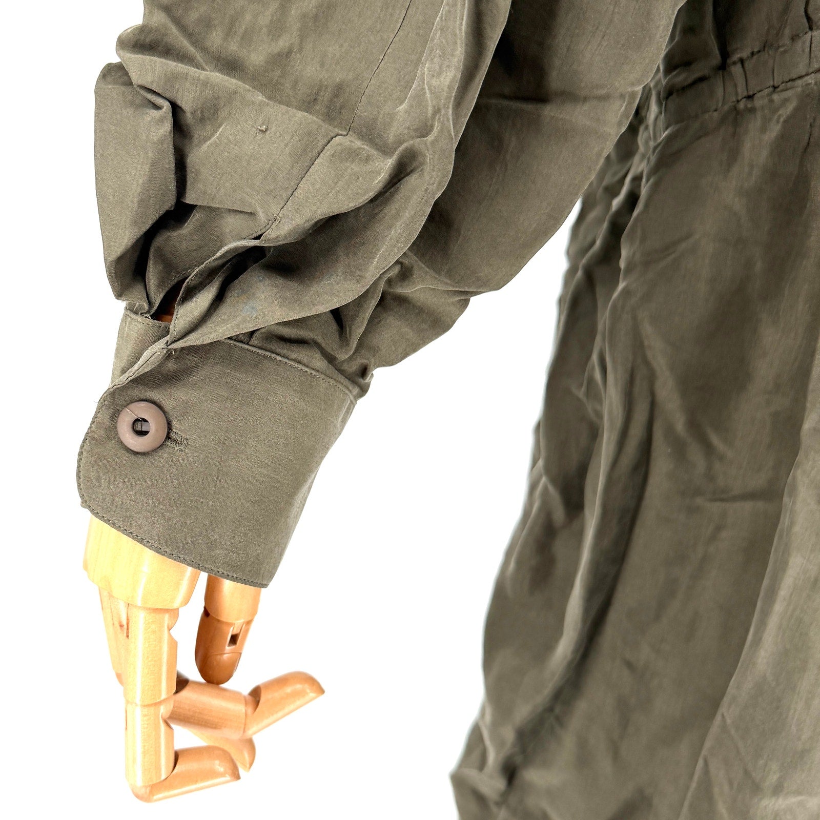 Vintage 80s Argenti Olive Green 100% Silk Lightweight Trench Coat Duster