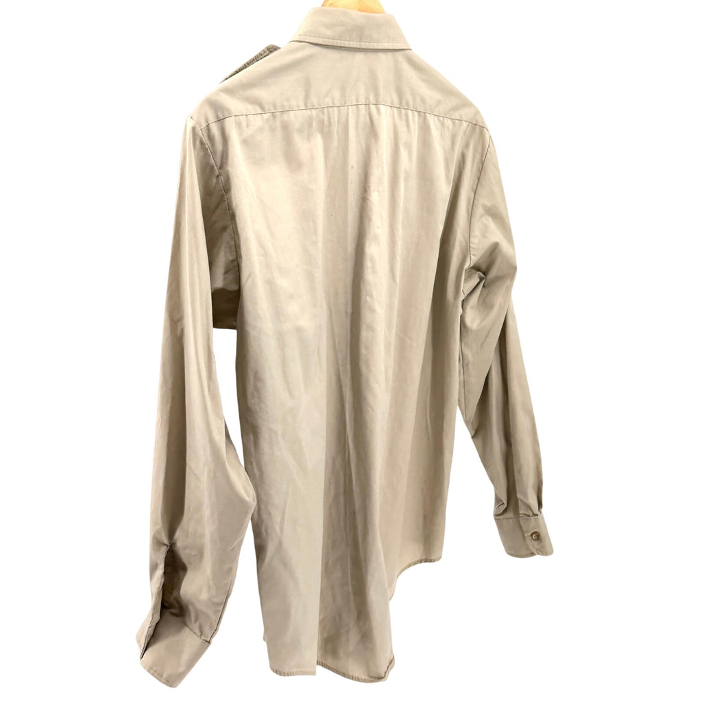 Vintage 80s Tan Genuine Suede Patch Embroidered Duck Hunting Utility Shirt