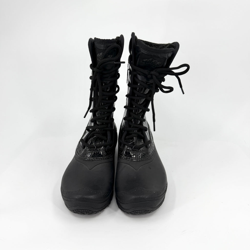 The North Face Black Patent Trim Waterproof Lace Up Snow Boots