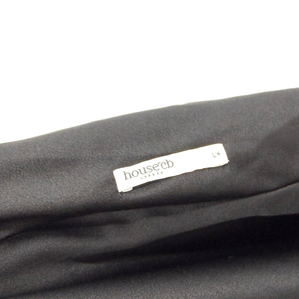 House of CB London Black Halter Neck Sexy Thigh High Slit Maxi Gown