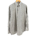 Peter Millar White Grey Striped Twill 100% Cotton Dress Shirt