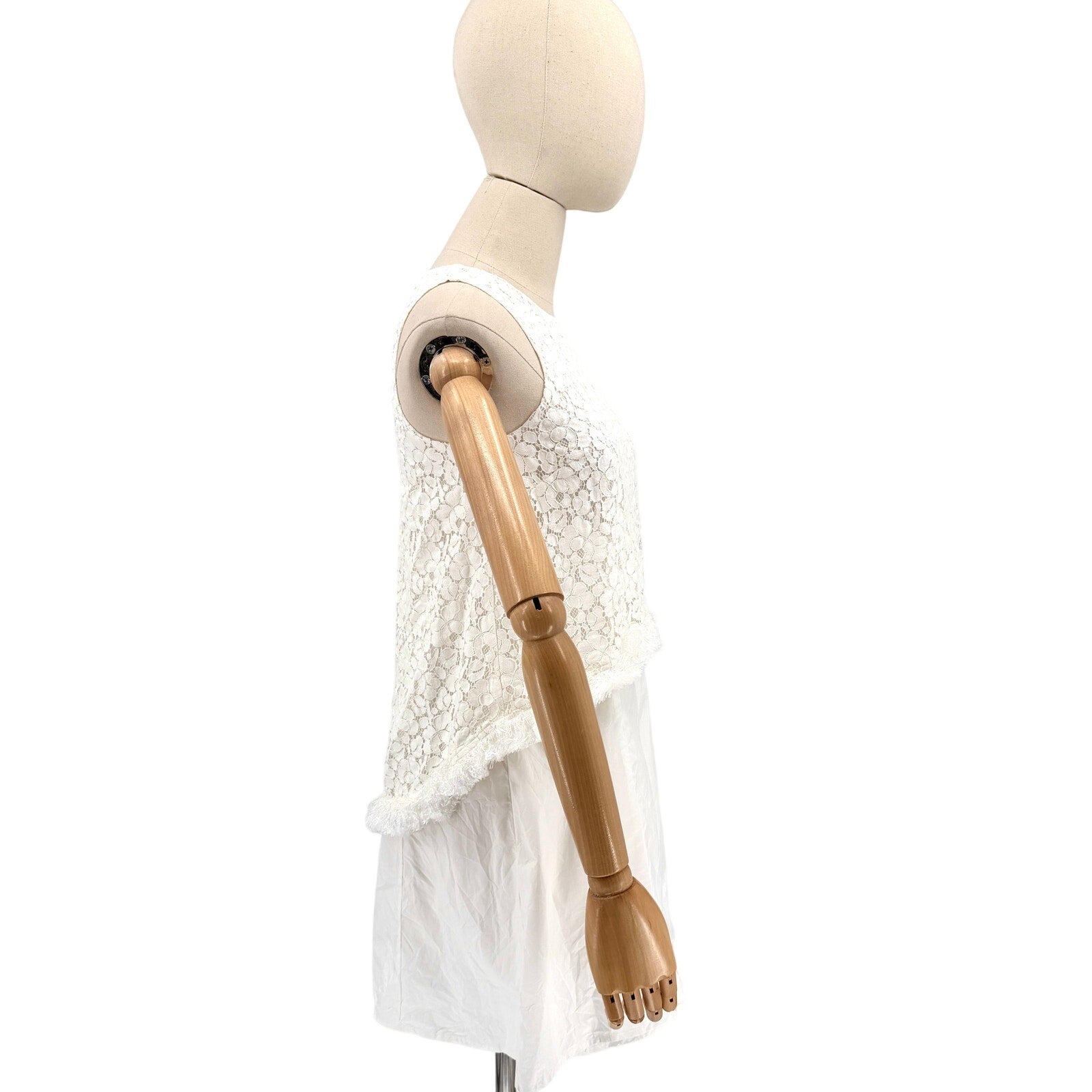 Derek Lam 10 Crosby White Cotton Lace Fringe Mini Dress