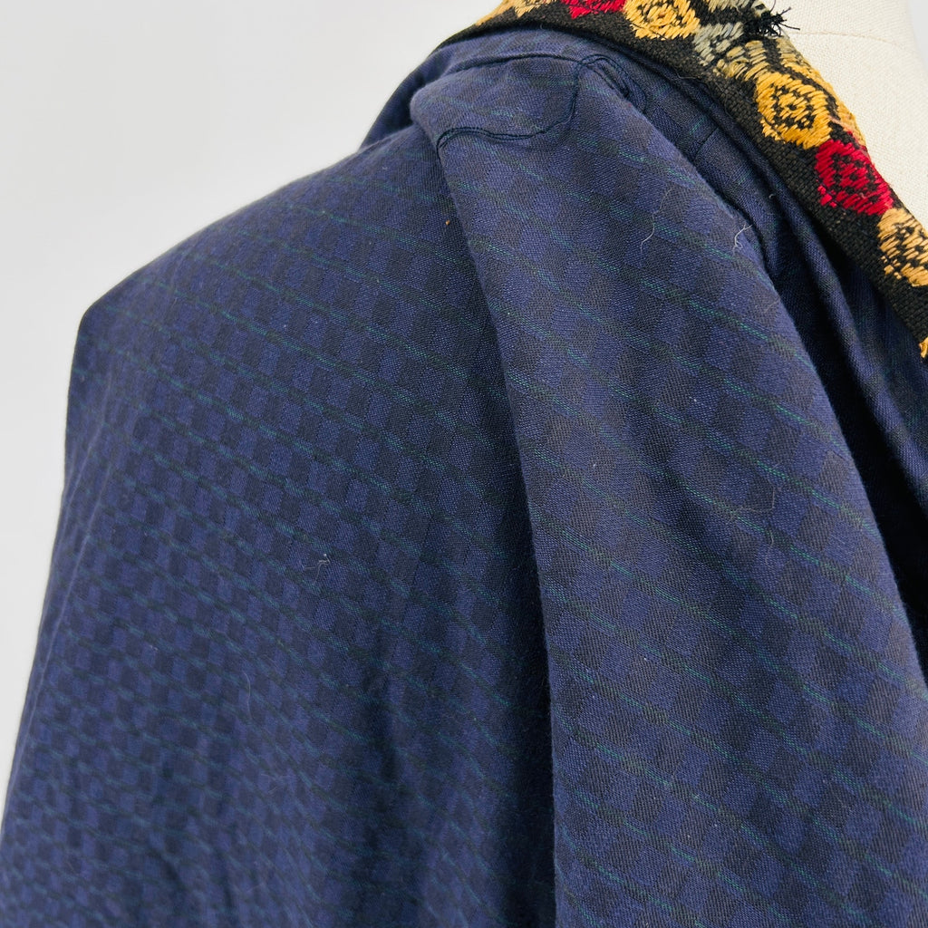 Vintage Handmade Black Multi Animal Embroidered Thai Artistry Maxi Robe