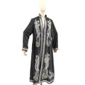 Soft Surroundings Gray Velvet Heavily Beaded Silver Duster Coat