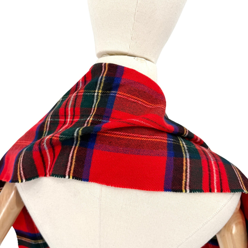 Vintage 80s Trimingham's Bermuda Red Tartan Fringe Scarf
