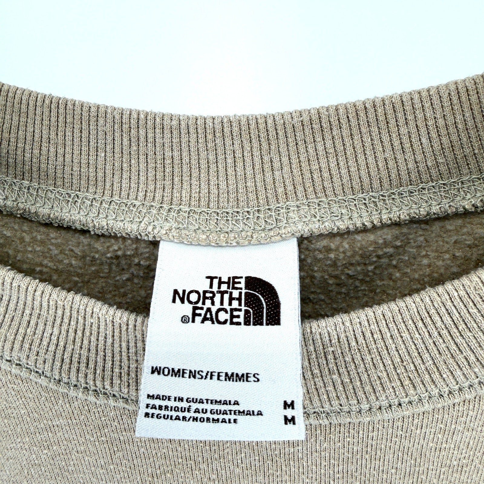 The North Face Tan Beige Heritage Patch Logo Fleece Crewneck Sweatshirt