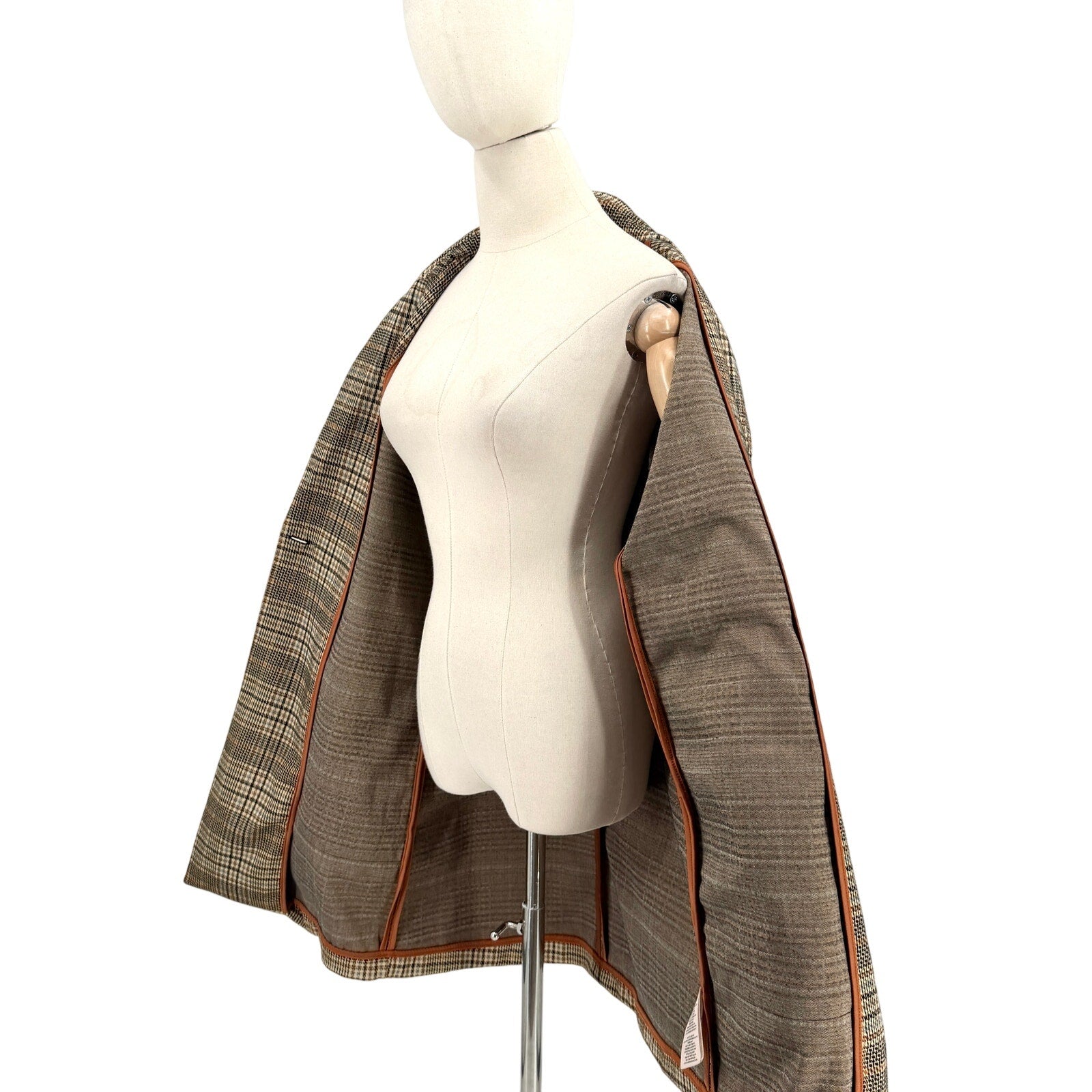 Philosophy Republic Clothing Brown Plaid Longline Blazer
