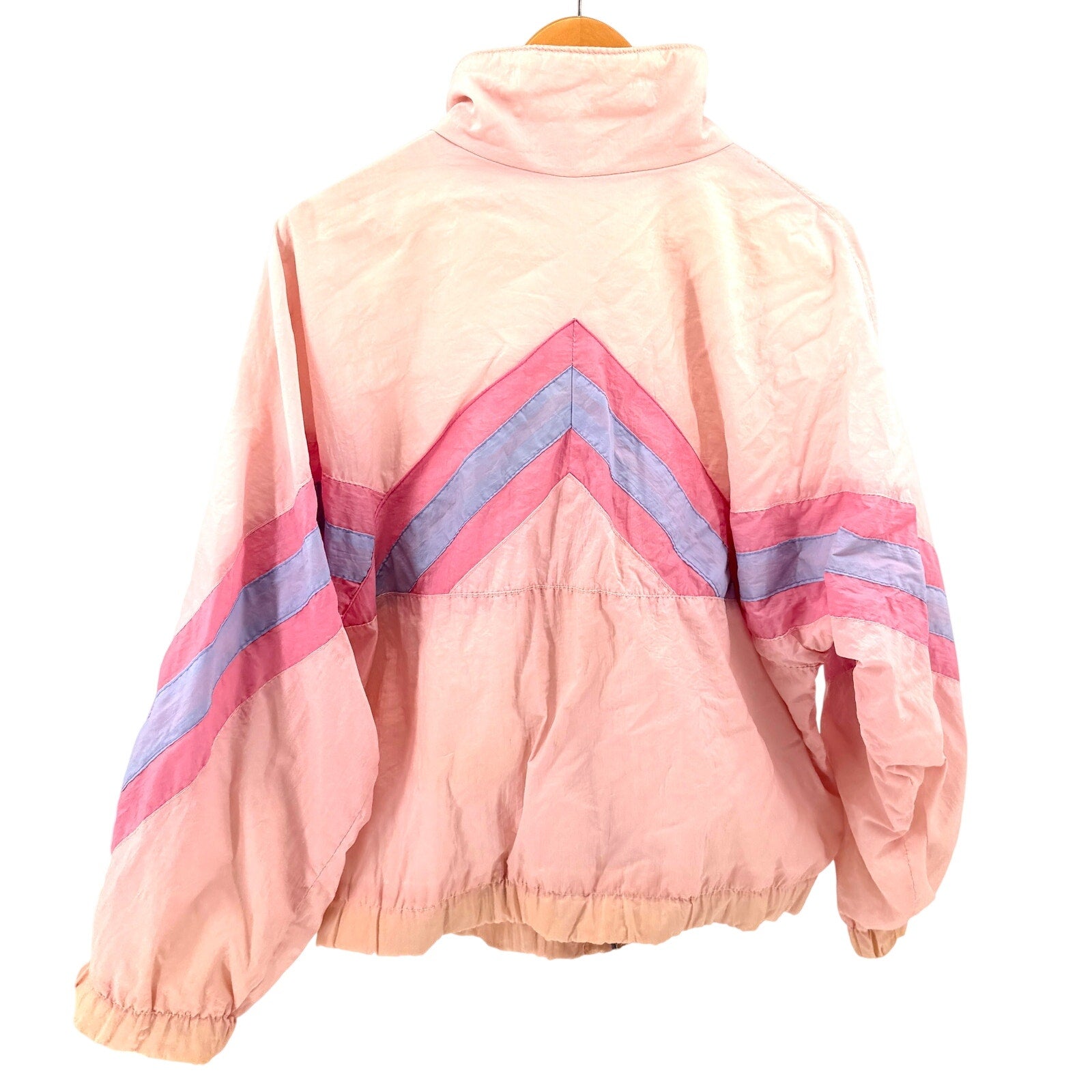 Vintage 90s Leclerc Pink Purple Colorblock Track Jacket Windbreaker