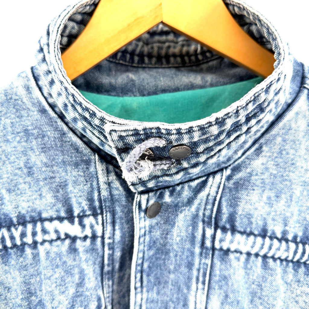 Vintage 80s Urban Equipment David Peyser Acid Wash Denim Bomber Jacket