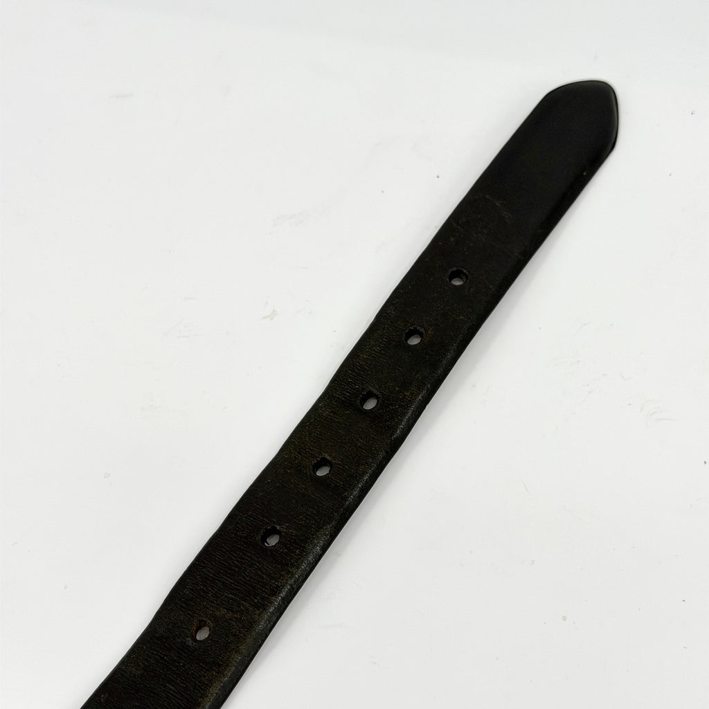 Vintage Y2K Polo Ralph Lauren Black Genuine Leather Solid Brass Buckle Belt