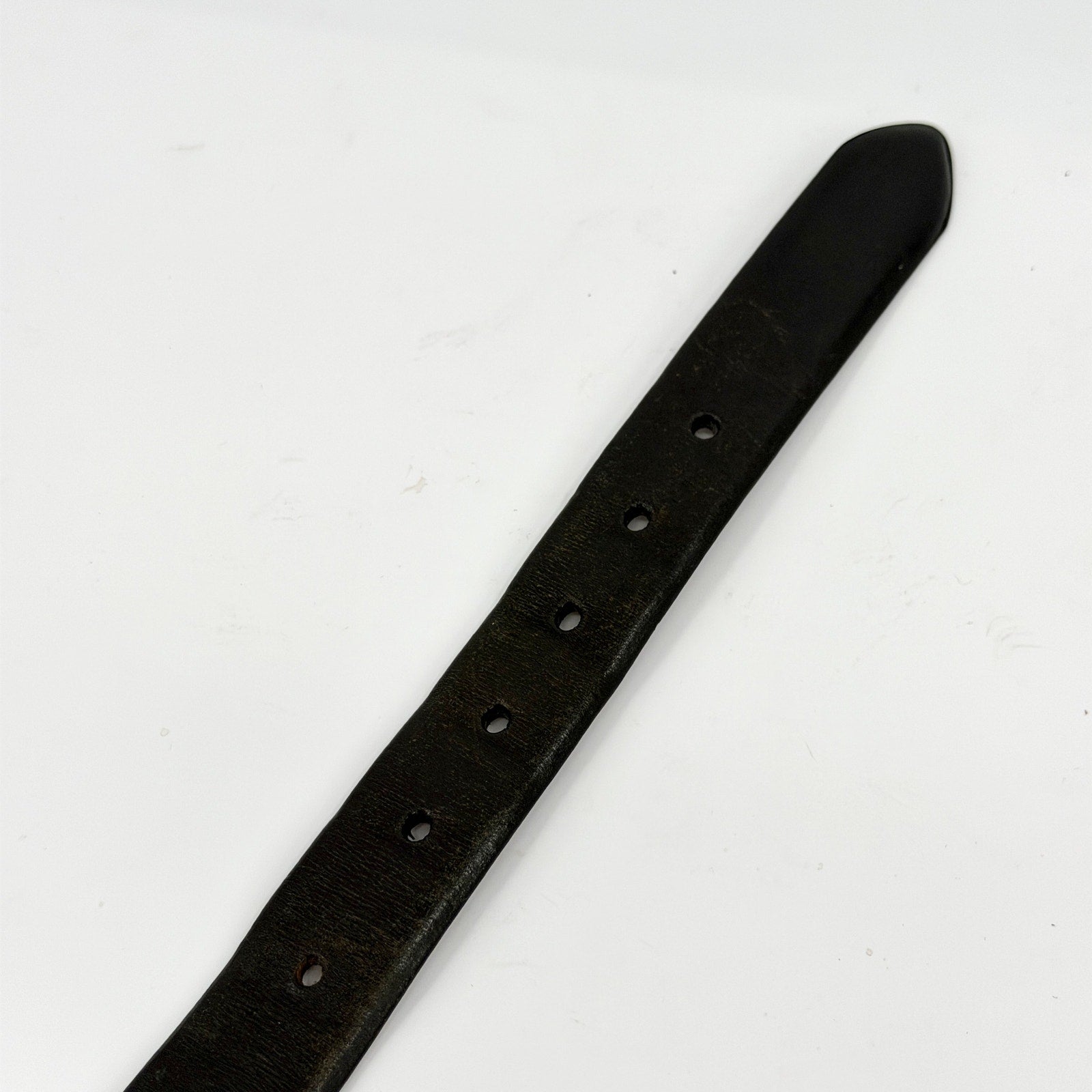 Vintage Y2K Polo Ralph Lauren Black Genuine Leather Solid Brass Buckle Belt