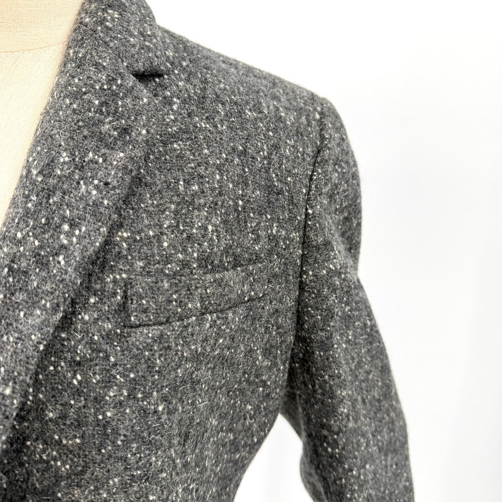 Vintage 90s Lauren Ralph Lauren Gray Speckled 100% Wool Academic Patch Blazer