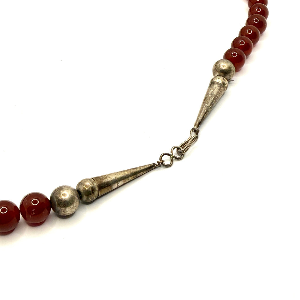 Vintage 90s Gale Self Choctaw Signed Sterling Silver Carnelian Pendant Necklace