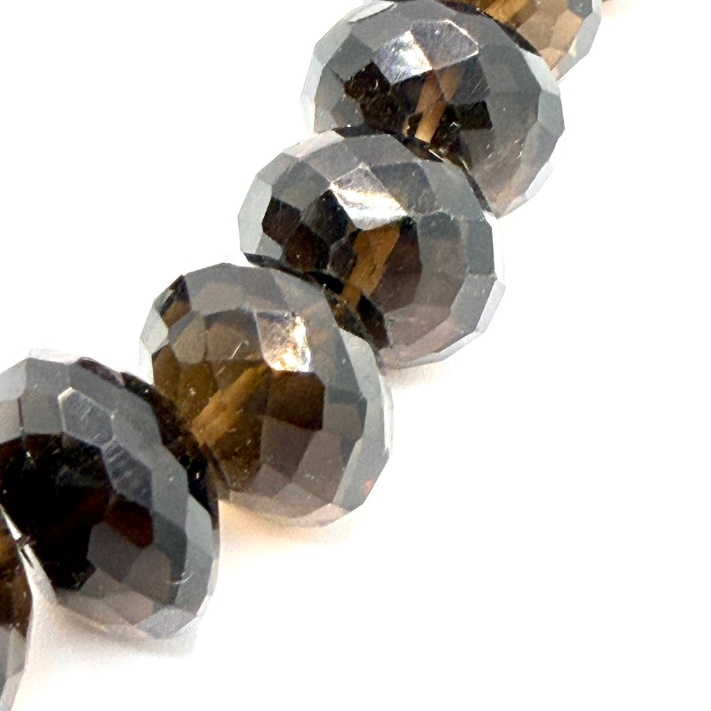 Vintage 90s Faceted Smoky Quartz Massive Statement Necklace